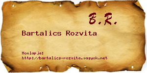 Bartalics Rozvita névjegykártya